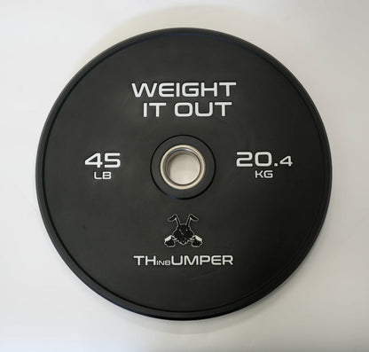 45 Pound Bumper Weight Plate Pair. (Thinnest Bumper Plate Ever!)