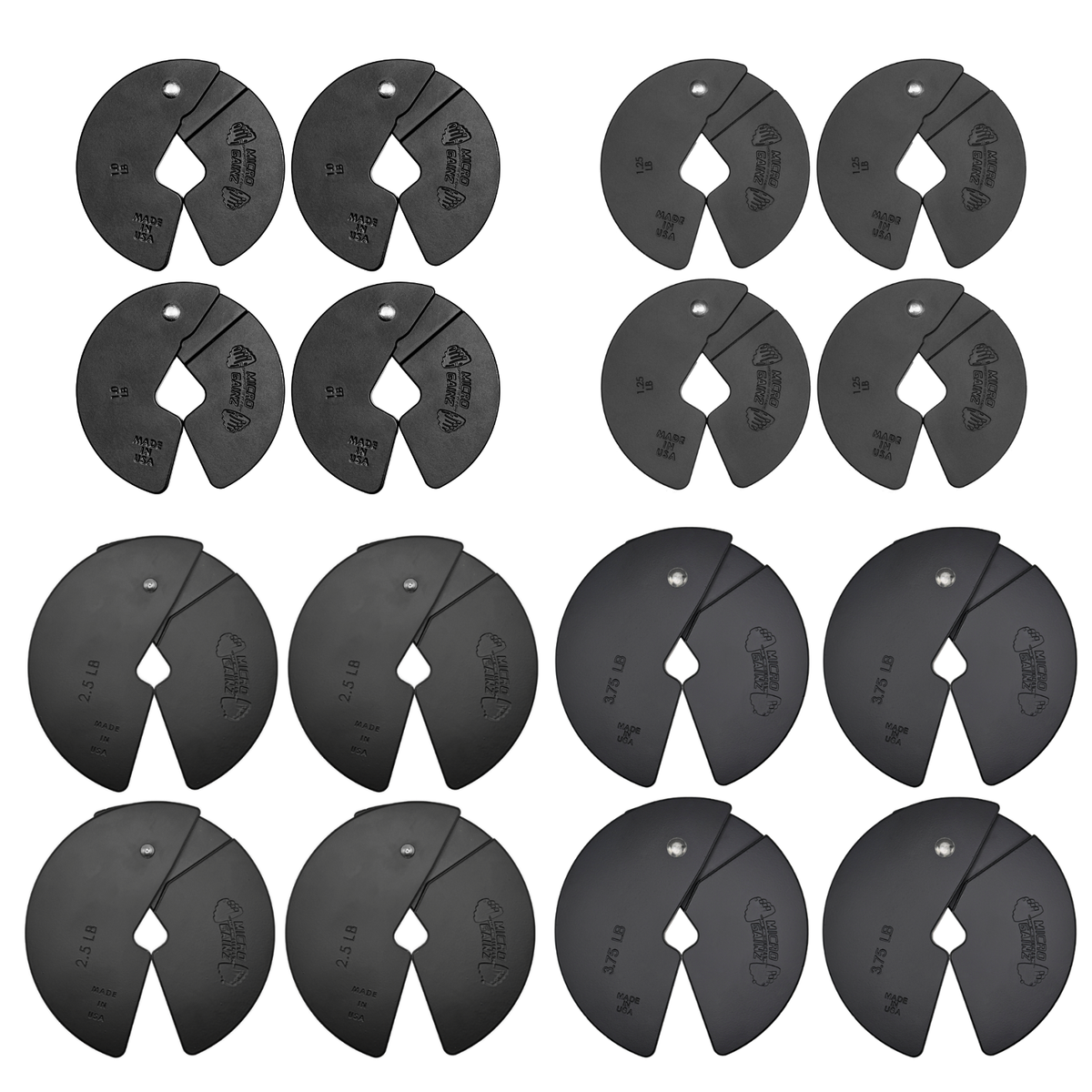 Micro Gainz Quad Pack of 1LB, 1.25LB, 2.5LB, & 3.75LB Dumbbell Fractional Weight Plates